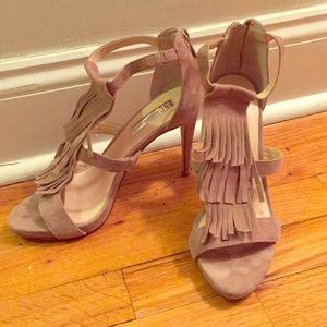 INC heels with suede ruffles
